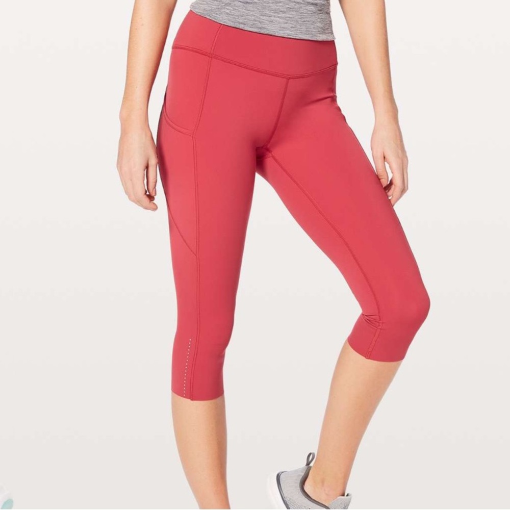 Lululemon Fast & Free Crop II *Nulux‎ 19" Persian Red